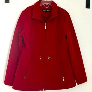 Ellen Tracy Mid Length Jacket Ruby Red